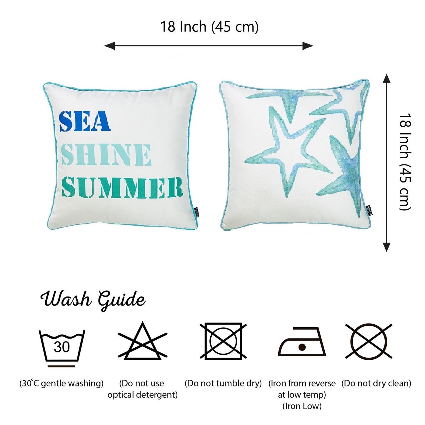 Nautical Coastal Throw Pillows 18" x 18" Square Set of 4