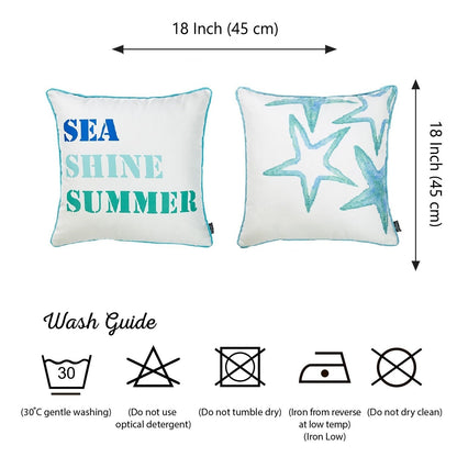 Nautical Coastal Throw Pillows 18" x 18" Square Set of 4