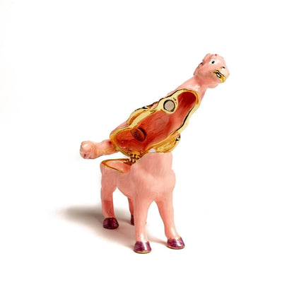 Pink Horse Enamel Painted Trinket Box