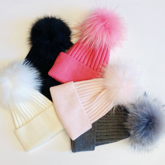 Pure Angora Genuine Fur Beanie