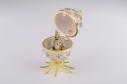 Pink Faberge Egg with Clock Inside