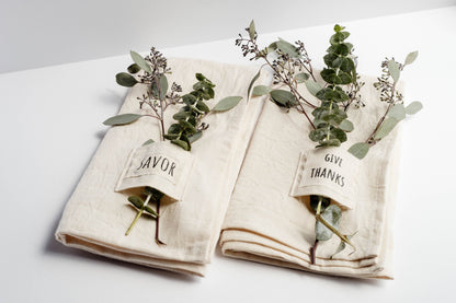 Locally-Made Cotton Napkins with Word Tags – Perfect for Gatherings & Holidays