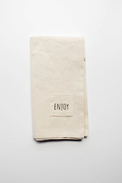 Locally-Made Cotton Napkins with Word Tags – Perfect for Gatherings & Holidays